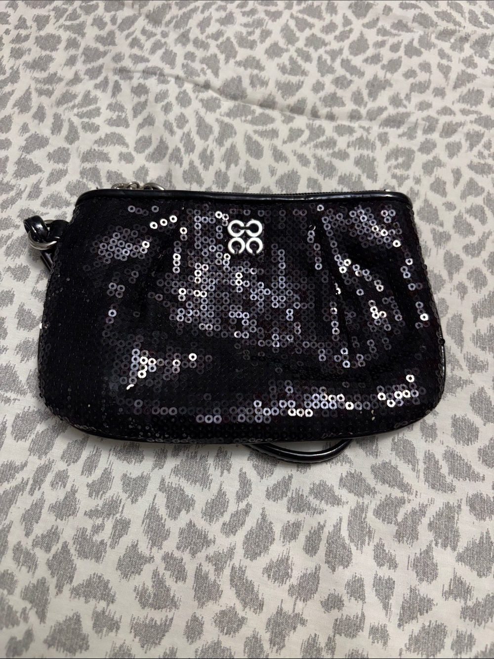 Coach Black Sequin Wristlet Clutch - Shimmer Evening Bag